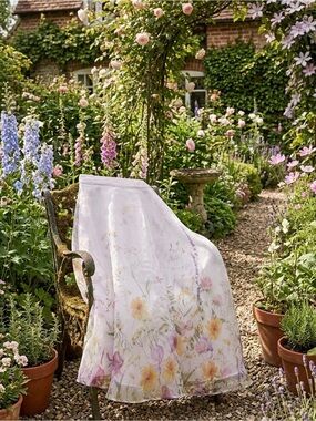 Floral Watercolor Beautiful Long Flowy Skirt - Pink, Mauve, Yellow and Green